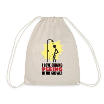 I love peeing in the shower - Dusche pinkeln - Turnbeutel - Natur - Vorne