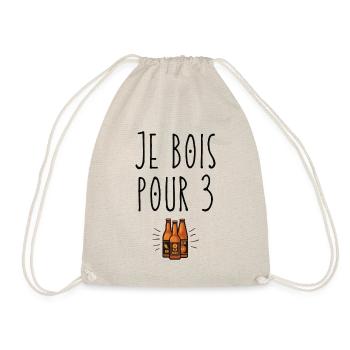 Je bois pour 3 - Sac de sport léger - nature - Devant
