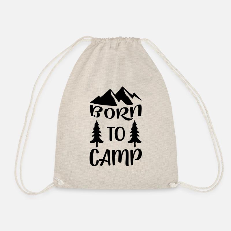 born to camp 2 - Drawstring Bag - nature