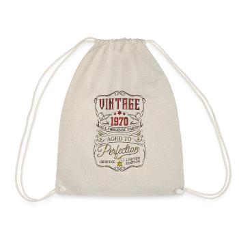 1970 vintage retro 70s 50 born birthday - Drawstring Bag - nature - Front