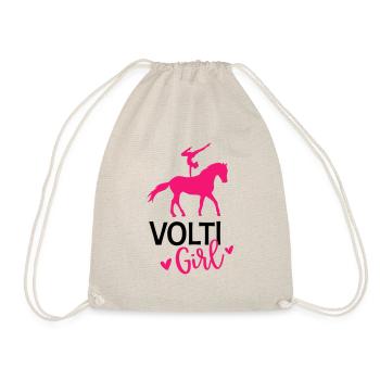 Voltigieren Girl Reitsport Akrobatik Reiten Pferd - Turnbeutel - Natur - Vorne