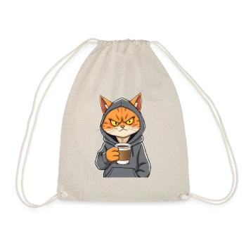 Morgenmuffel Katze braucht ihren Kaffee - Turnbeutel - Natur - Vorne