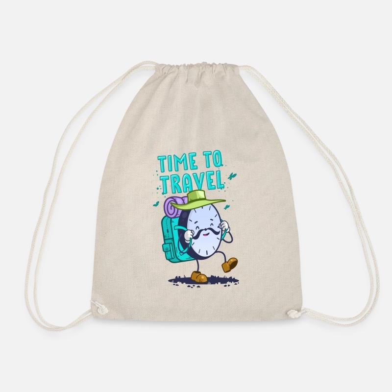 Time traveler clock - Drawstring Bag - nature