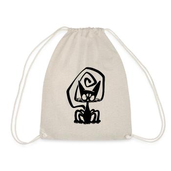 Spider Black Cat - Drawstring Bag - nature - Front