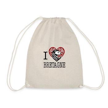 Ich liebe Bretagne Hermine Maline - Turnbeutel - Natur - Vorne