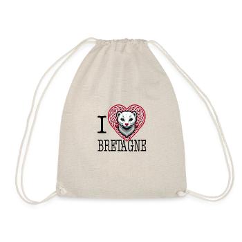 I Love Bretagne Tribal Celtic Ermine - Drawstring Bag - nature - Front