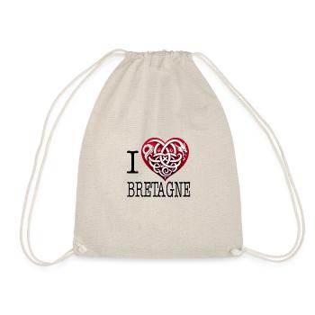 I Love Bretagne Heart of Dragon Triskelion - Drawstring Bag - nature - Front