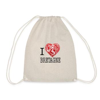 I Love Brittany Heart of a Norman Mermaid - Drawstring Bag - nature - Front