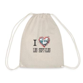 I love Bretagne Les Sept Iles fou de Bassant - Drawstring Bag - nature - Front