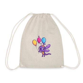 Libelle Geburtstag Baby - Turnbeutel - Natur - Vorne