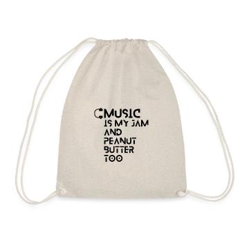 Collection "MUSIC is my Jam and Peanut Butter Too" - Drawstring Bag - nature - Front