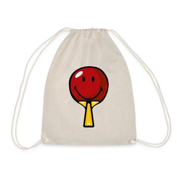 Smiley Table Tennis Racket - Drawstring Bag - nature - Front