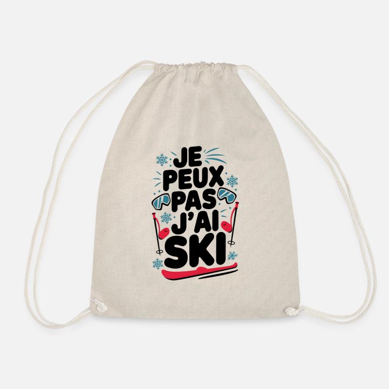 I can't I have SKI - Drawstring Bag - nature