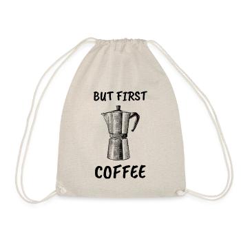 But First Coffee Puns - Drawstring Bag - nature - Front