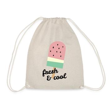 Popsicles à la pastèque avec slogan frais & cool - Sac de sport léger - nature - Devant