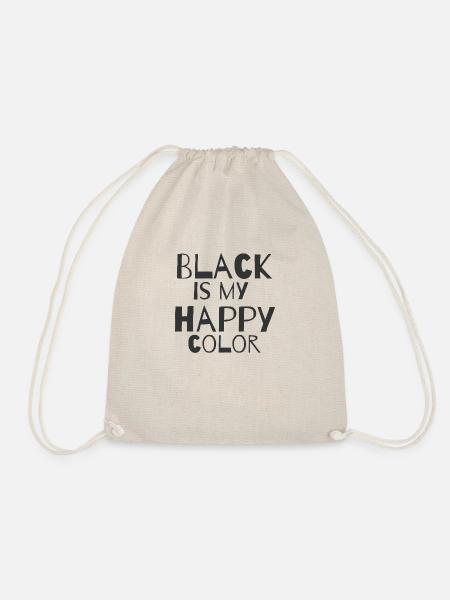 Black is my happy color - Drawstring Bag - nature