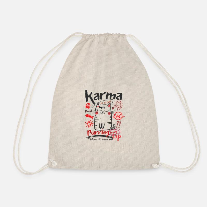 Karma is a Cat - Turnbeutel - Natur