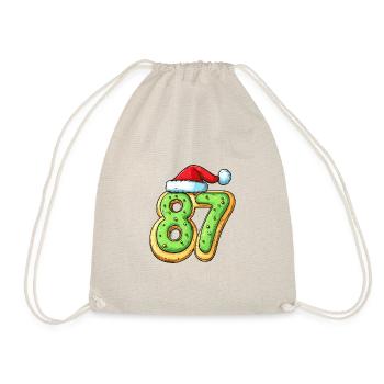 87 Zahl Weihnachten - Turnbeutel - Natur - Vorne