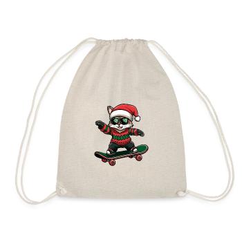 Chat Noël Drôle - Sac de sport léger - nature - Devant