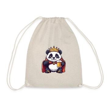 Panda Bier Lustig - Turnbeutel - Natur - Vorne