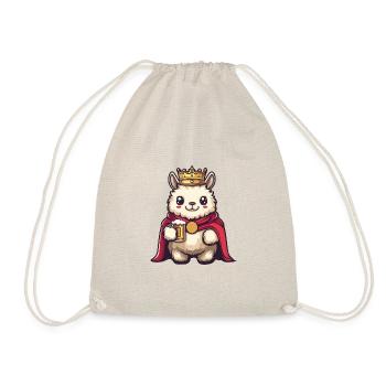 Alpaca Llama Beer Funny - Drawstring Bag - nature - Front