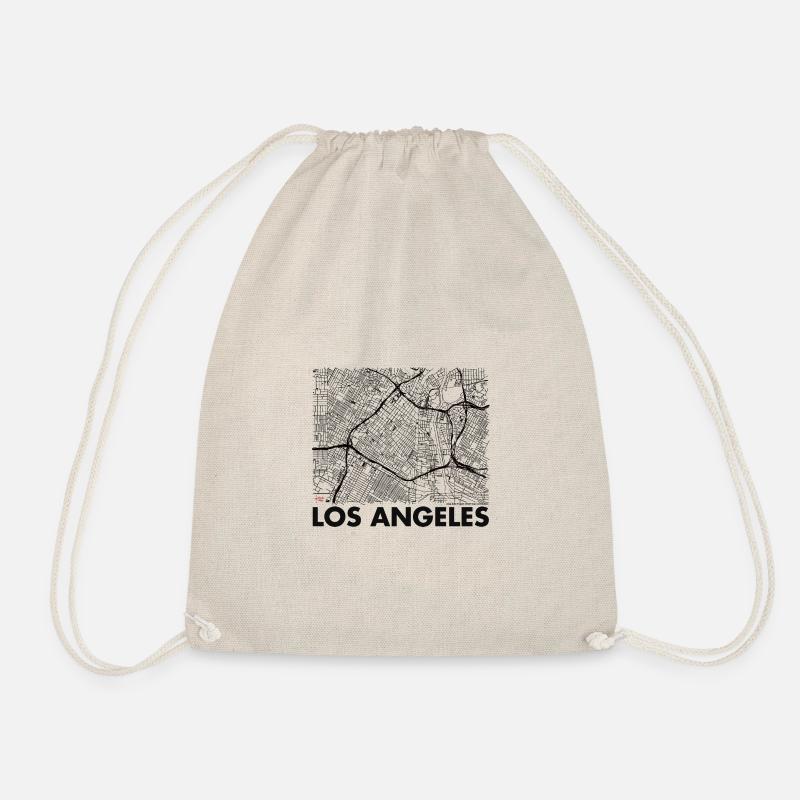 Los Angeles city streets drmaps b - Drawstring Bag - nature