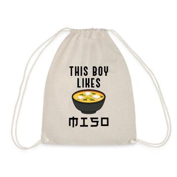 Junge mag Miso Ironic Quote Ramen-Nudeln - Turnbeutel - Natur - Vorne