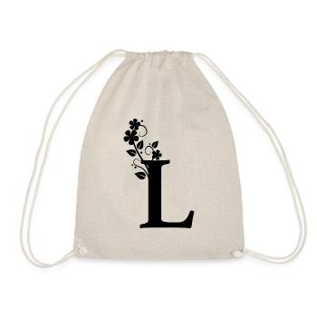 Première lettre L Prénom - Sac de sport léger - nature - Devant