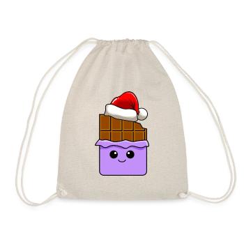 Schokolade Weihnachten Comic Xmas - Turnbeutel - Natur - Vorne