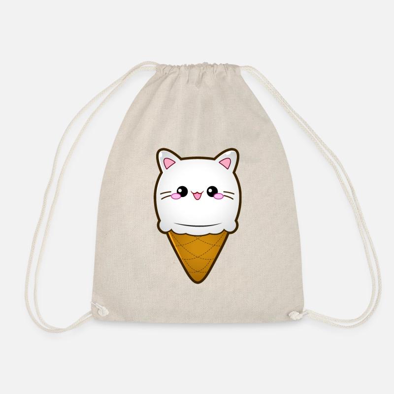 Ice Cream Cat Eiscreme Eis Katze Vanille Eiskugel - Turnbeutel - Natur