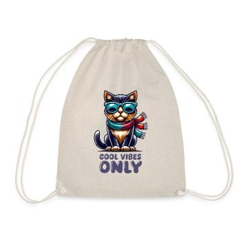 katze sonnenbrille comic cool - Turnbeutel - Natur - Vorne
