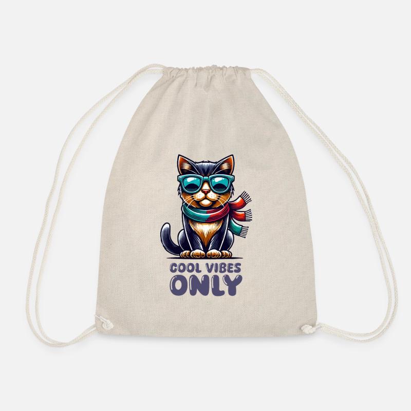 katze sonnenbrille comic cool - Turnbeutel - Natur