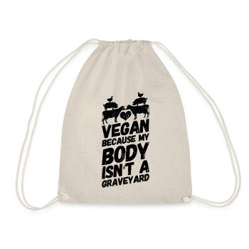 Vegan Veganer Veganerin Friedhof Schwarz - Turnbeutel - Natur - Vorne