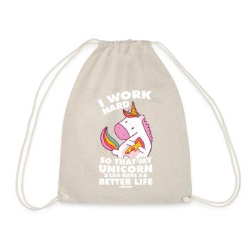 I Work Hard So That My Unicorn Can Have - Drawstring Bag - nature - Front
