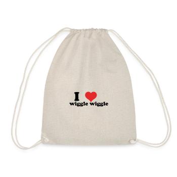 i love wiggle wiggle - Drawstring Bag - nature - Front