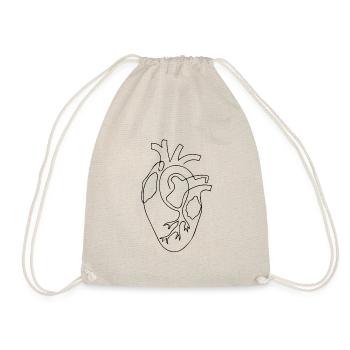 Realistic Heart Sketch Illustration - Drawstring Bag - nature - Front