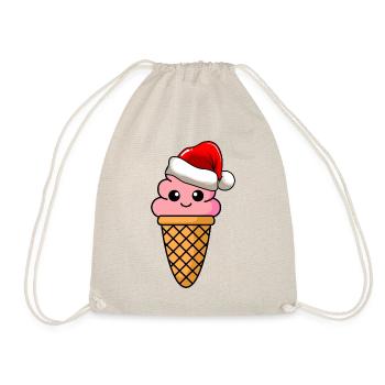 Ice Cream Weihnachten Comic Xmas - Turnbeutel - Natur - Vorne