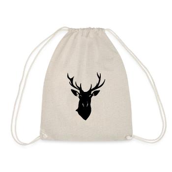 Silhouette de cerf avec de gros bois noirs - Sac de sport léger - nature - Devant