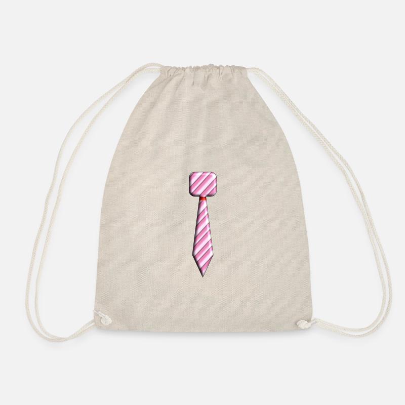 Tie in pink / pink illustration - Drawstring Bag - nature