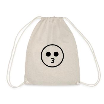 Emoji sketch kiss black - Drawstring Bag - nature - Front