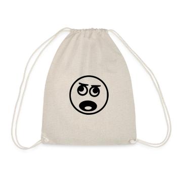 Emoji sketch scream black - Drawstring Bag - nature - Front