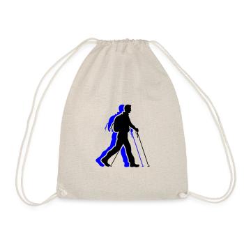 Nordic Walking Man Icon - Drawstring Bag - nature - Front