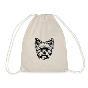 Yorkshire Terrier Dog Head - Drawstring Bag - nature - Front
