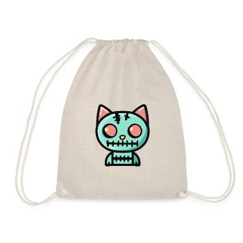 Katze Halloween Lustig - Turnbeutel - Natur - Vorne
