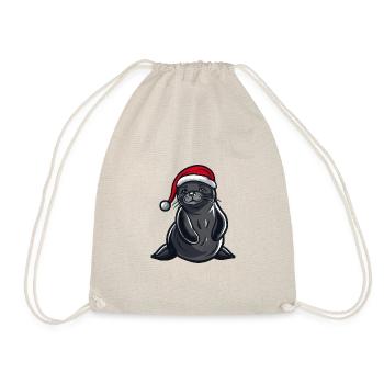 Seal Animal Christmas - Drawstring Bag - nature - Front