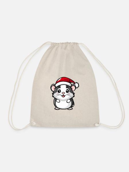 Hamster Weihnachten Christmas - Drawstring Bag - nature