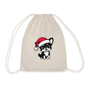 Chihuahua Dog Christmas Cute - Drawstring Bag - nature - Front