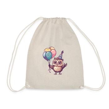 Eule Geburtstag Baby - Turnbeutel - Natur - Vorne