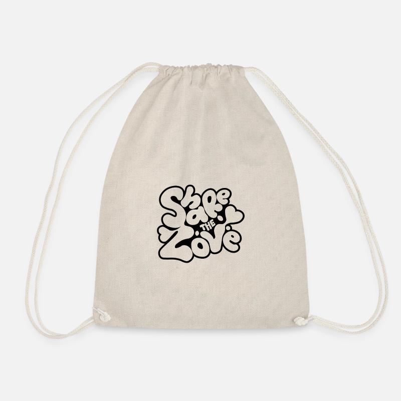 Share The Love motif in black - Drawstring Bag - nature