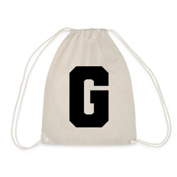G - capital letter single, bold and serif - Drawstring Bag - nature - Front